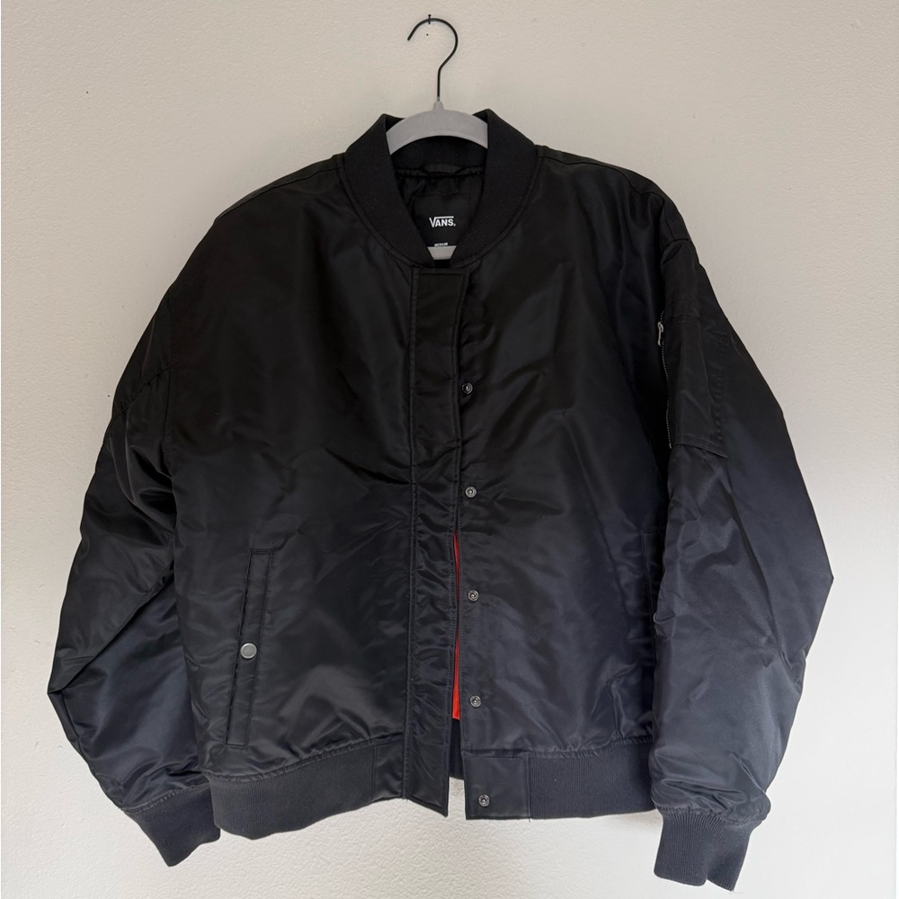NWT Vans Black Button Up Bomber Jacket